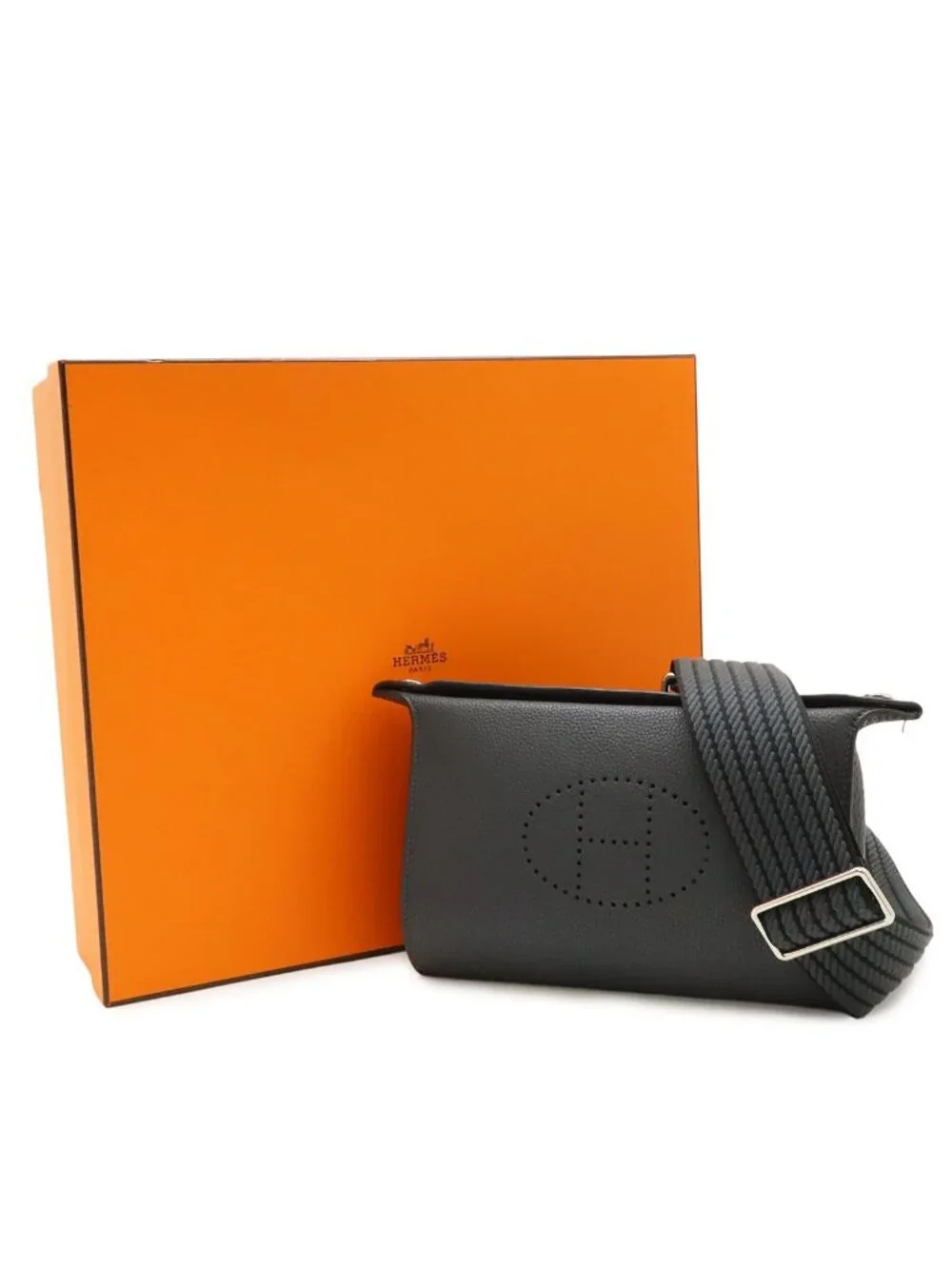 Hermes Vido Posh Evelyne Shoulder Bag Togo Grimisty Gray Silver